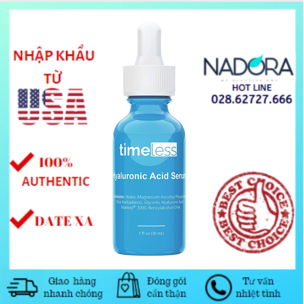 Tinh Chất Cấp Nước Timeless HA + Vitamin C Serum (30ml)