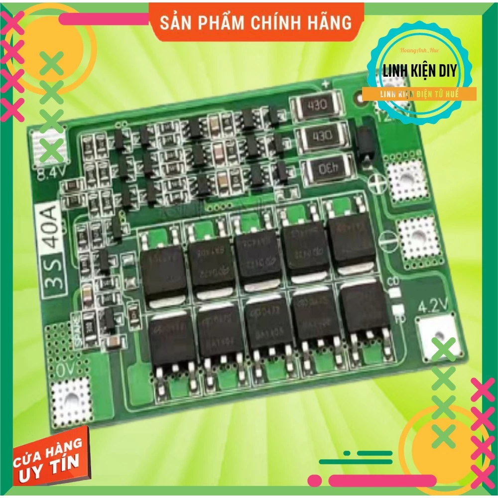 [S055] Mạch sạc 3S 40A bảo vệ pin cân bằng 12.6V sạc pin 18650 hoặc pin lypo lion 3.7V