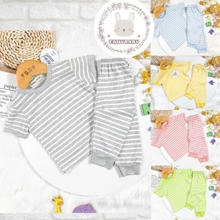 Đồ Bộ MINKY MOM Áo Cộc Quần Dài Sọc Bé Gái Bé Trai 0 1 2 3 4 5 6 7 Tuổi Vải Thun Lạnh - Favybaby