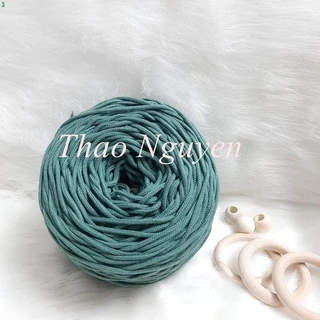 Dây dệt đan macrame, dây cotton. màu XANH Pastel- 3mm