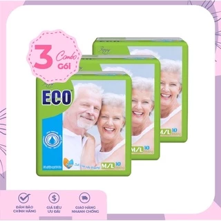 Tã dán người lớn Peppy Eco size ML 10 miếng/gói Combo 3 gói