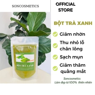 [NGUYÊN CHẤT 100%] Bột Trà Xanh làm giảm mụn, kháng khuẩn, giảm thâm quầng mắt, se khít lỗ chân lông.