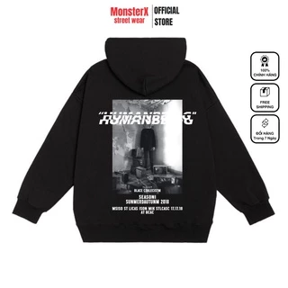 Áo hoodie nỉ bông Monster X Street Human Beeing nam nữ form rộng thu đông Local Brand