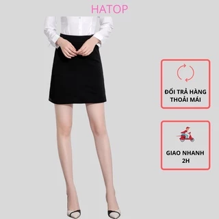 Chân váy chữ A công sở HATOP màu đen vải tuyết mưa có túi 2 bên CVAD019