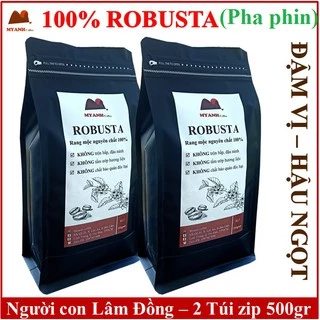 1kg Cà phê rang mộc bột pha phin - Cafe Robusta (tỉ lệ hái chín> 98%) - MYANH Coffee - Bán tại TPHCM