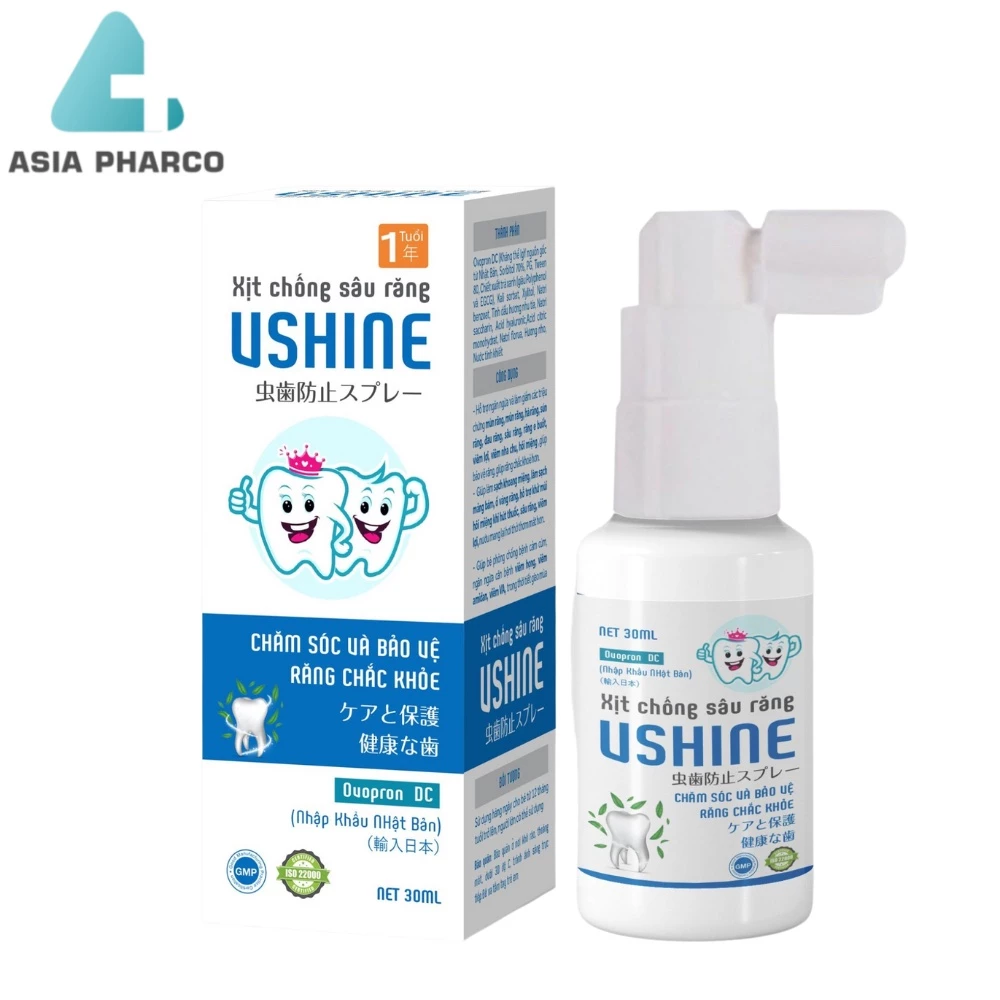 Xịt chống sâu răng Vshine giúp giảm triệu chứng mùn răng, mủn răng,đau răng, sâu răng giúp răng chắc khỏe