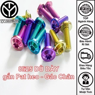 Ốc Titan 8li25 DÙ DÀY gắn Pat heo Gác chân xe máy Chuẩn GR5 xịn - TY Racing