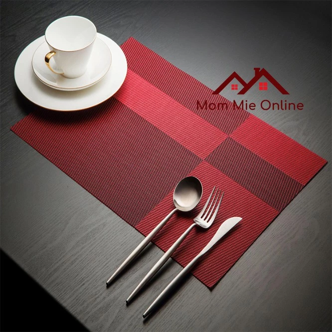 Tấm lót bàn ăn phối màu xen kẽ trang trí bàn ăn, bàn cafe - L012