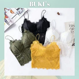 Áo ngực nữ đẹp ❤️FREESHIP❤️Áo Bra Ren Lá Dáng Lửng - Bra 2 Dây Sợi Bún Có Đệm Bàn Tay Sexy