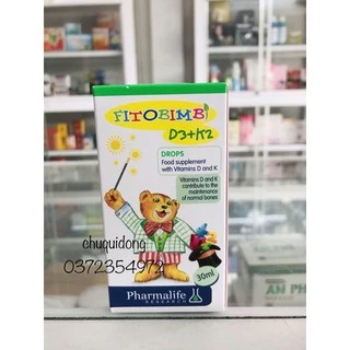 Siro FITOBIMBI D3K2 Hỗ Trợ Xương Răng Chắc Khoẻ Giảm Nguy Cơ Còi Xương Chai 30ml