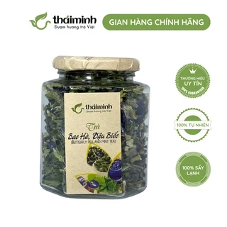 🌿CHÍNH HÃNG Trà Bạc Hà Đậu Biếc Sấy Lạnh Thái Minh, Hũ Thủy Tinh Cao Cấp 40g an thần, dưỡng nhan, cải thiện thị lực