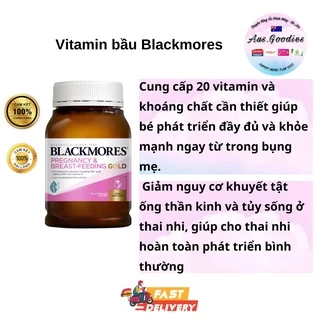 [100% Hàng Auth] Viên uống vitamin tổng hợp cho bà bầu và sau sinh blackmores pregnancy & breast feeding gold