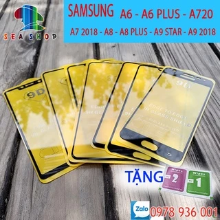 Kính Cường Lực SamSung FULL Màn Hình 9D - Miếng dán màn hình các đời A6, A6Plus, A7, A8, A8Plus, A8Star, A9 2018