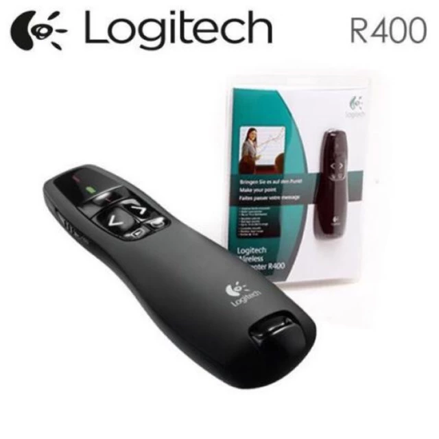 Bút trình chiếu logitech R400 + tặng kèm  BAO DA và pin