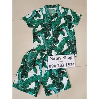 💝Hỏa tốc HCM💝 Bộ quần áo đi biển. Mẫu lá chuối xanh size từ 8-120Kg