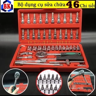 Bộ dụng cụ 46 chi tiết mở bu lông ốc vít - Bộ sửa chữa ô tô xe máy - Bộ sửa chữa đa năng - Thép chống gỉ