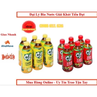 Lốc 6 Chai Trà Xanh C2 Hương Chanh / Táo 360ml