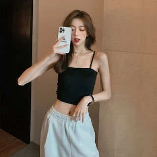 Áo 2 dây croptop, áo 2 sợi bún kiểu dáng body vải cotton - Mia Shore