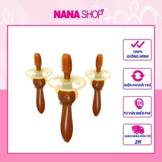 Bàn chải đánh răng cho bé từ 1 đến 3 tuổi bằng silicone có chống hóc an toàn.