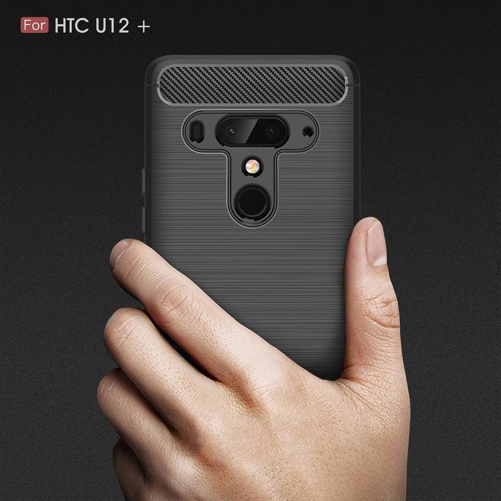 Ốp điện thoại silicone chống sốc màu trơn nhám cho HTC U12 Plus