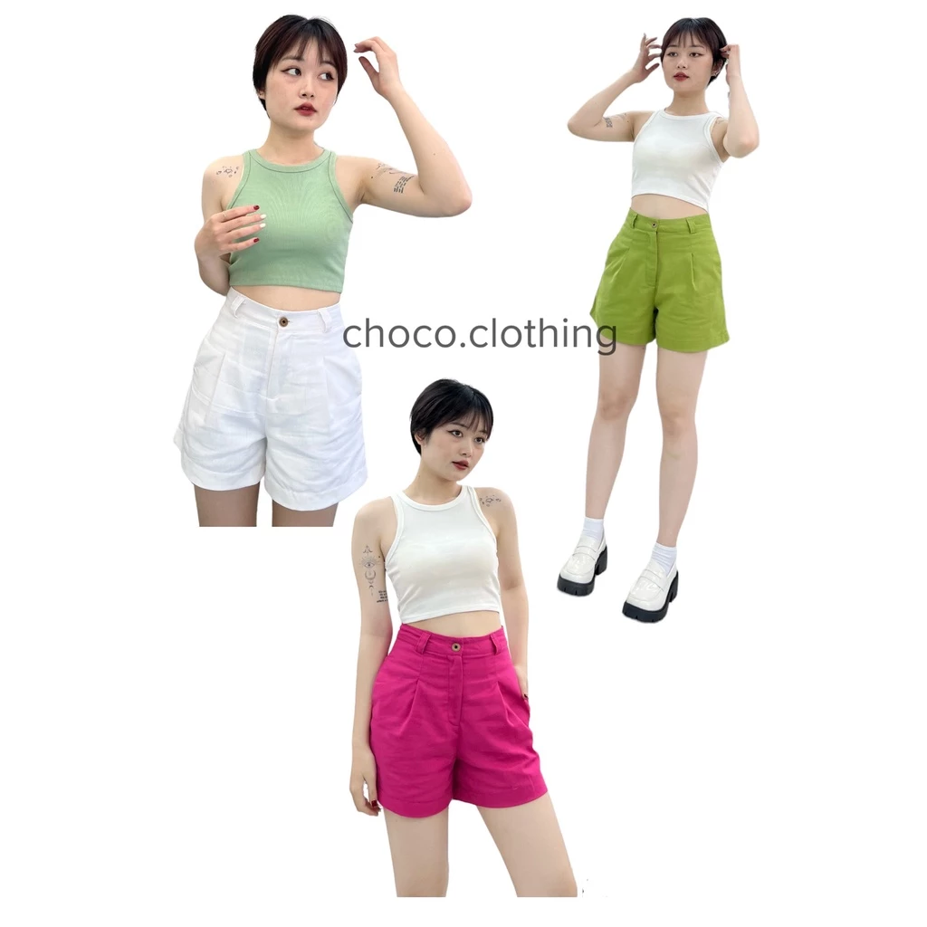 Quần Short - Quần đùi nữ chất linen form A (hình thật shop tự chụp) có lót dày dặn.