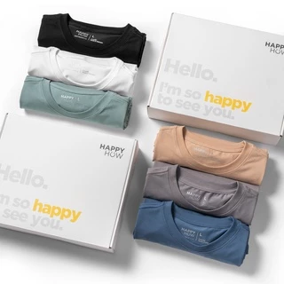 Áo thun nam cổ tròn HappyHow, Chất vải cotton co giãn 4 chiều dày dặn