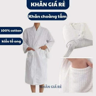 Áo choàng tắm 100% chất cotton tổ ong đẹp,  Áo choàng tắm khách sạn hàng cao cấp