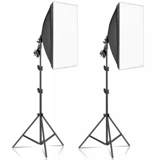 Bộ đèn studio chụp ảnh, quay phim, Livestream chuyên nghiệp, cao 2m softbox 50x70cm