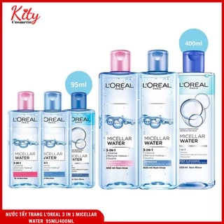 Nước Tẩy Trang Cho Mọi Loại Da L'Oreal Paris 3-in-1 Micellar Water 95ml/400ml