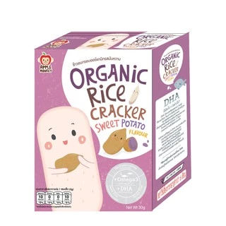 [EARTHMAMA x Combo Quà Tết] Bánh Gạo Hữu Cơ Hương Khoai Lang APPLE MONKEY 30G