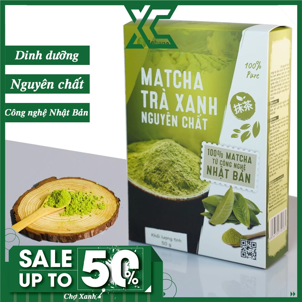 Bột trà xanh Matcha Behena nguyên chất- Công nghệ Nhật Bản hộp 50g