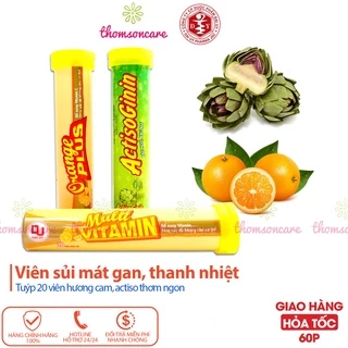 C sủi tăng cường sức đề kháng đ.y - Bổ sung vitamin C, hỗ trợ giải độc gan, mát gan hương vị actiso, cam - Tuýp 20v