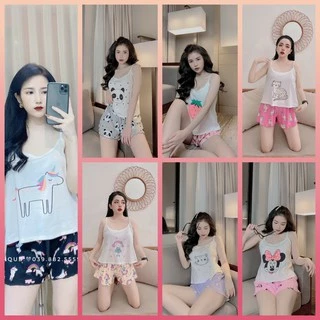 Bộ đồ ngủ nữ mặc nhà cotton 2 dây❌ ẢNH THẬT 💯%❌