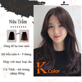 Thuốc nhuộm tóc Nâu Trầm không tẩy sử dụng tại nhà nhiều thảo dược giá rẻ kcolor