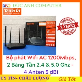 [Mã ELMS9 giảm 6% đơn 300K] Bộ phát Wifi TENDA AC5 chuẩn AC 1200Mbps Chính Hãng - Bảo Hành 36T - 300Mbp+867Mbp 4 Anten