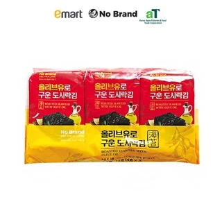 Lô 3 Rong Biển No Brand Tẩm Dầu Ôliu Gói 4g/ gói - Emart VN