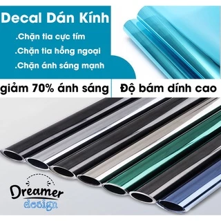 Giấy dán kính decal chống nắng, chống tia cực tím hồng ngoại giảm 70% ánh sáng màu trà dịu mắt