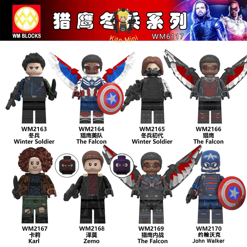 Minifigures Lắp Ráp Mô Hình Nhân Vật Truyện Tranh Phim Marvel Avengers Winter Soldier Falcon WM6117 Bán Lẻ