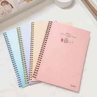 Combo 2 Sổ Caro Lò Xo Bìa Họa Tiết 120 Trang Size B5 Bìa Nhựa 100GSM KLONG Làm Bullet Journal và Planner Sổ Tay