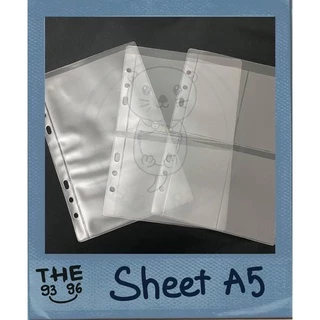 Set 5 sheet / 10 sheet A5 6 còng - Sheet đựng card 6 lỗ binder A5