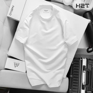 Áo phông nam 3 màu trắng đen ghi H2T chất liệu cotton from dáng rộng không cổ ngắn tay mẫu trơn 1569