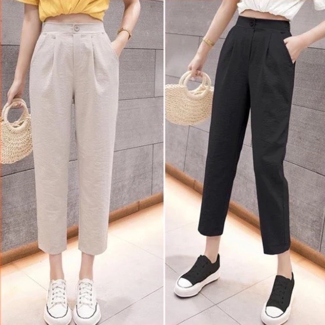 Quần baggy nữ đũi khoá thật hàng mới