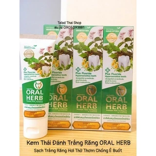 Kem Đánh Răng Thảo Dược Thái Lan Kem Làm Trắng Răng Thơm Miệng Chống Ê Buốt Răng ORAL HERB Thái Lan