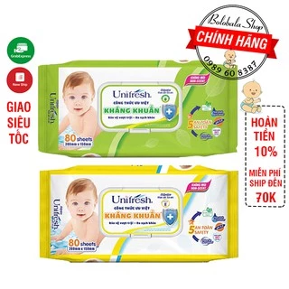 Khăn Ướt Unifresh Không Mùi Vitamin E 80 miếng/ 100 miếng