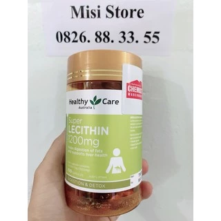 Mầm đậu nành Super Lecithin 1200mg Healthy Care, 100 viên, Úc ( tinh chất mầm đậu nành)