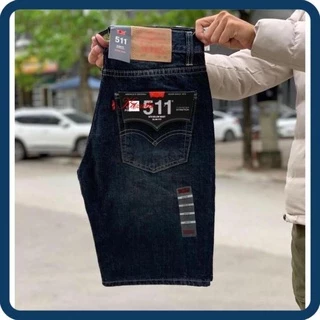 SALE GIÁ VỐN quần jean short nam le511 màu xanh rêu ống rộng dài qua gối hàng vnxk