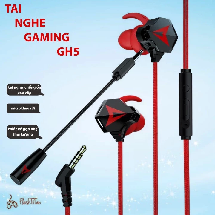 Tai Nghe Gaming 2025 Chống Ồn Cao Cấp GH5  ( G901) Gamer Pro Phiên Bản Nâng Cấp sendem S2 , Tặng Bộ Phụ Kiện Mic Rời
