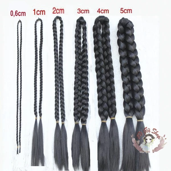 Bím tóc cổ trang dài tóc tết giả tạo kiểu tóc cưới bản 0,5cm,1, 2, 3,4,5cm
