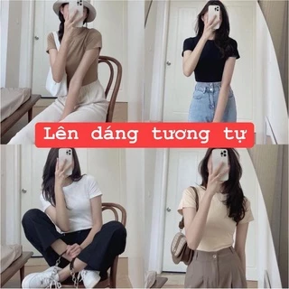 ÁO THUN NỮ H&M CỘC TAY DÁNG NGẮN