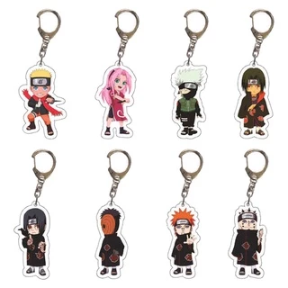 Móc khóa bằng nhựa acrylic phong cách nhân vật anime Naruto Sasuke Kakashi nhiều kiểu vui nhộn